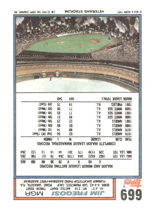 1992 Topps #669 Jim Fregosi