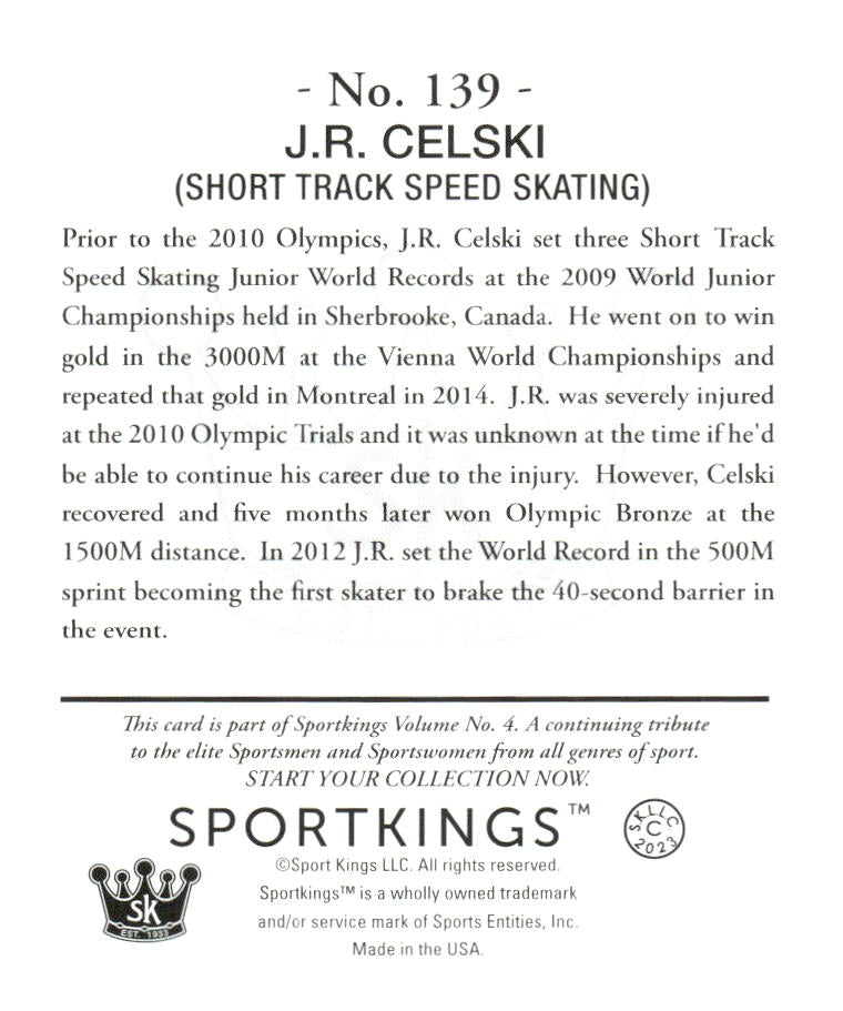2023 Sportkings Volume 4 #139 J.R. Celski Mini