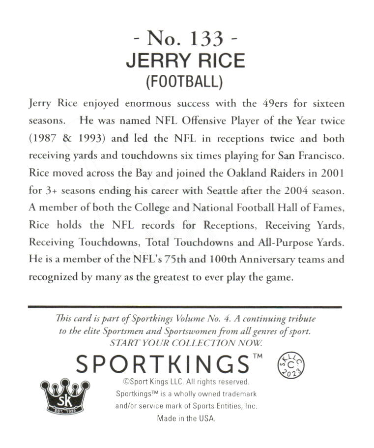 2023 Sportkings Volume 4 #133 Jerry Rice Mini