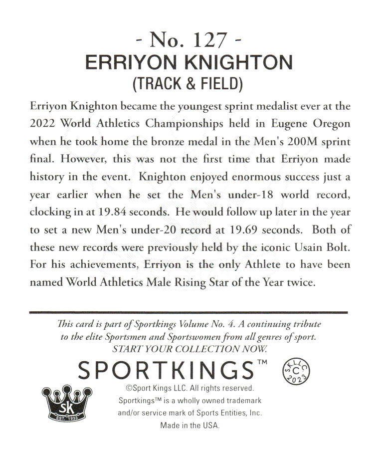 2023 Sportkings Volume 4 #127 Erriyon Knighton Mini