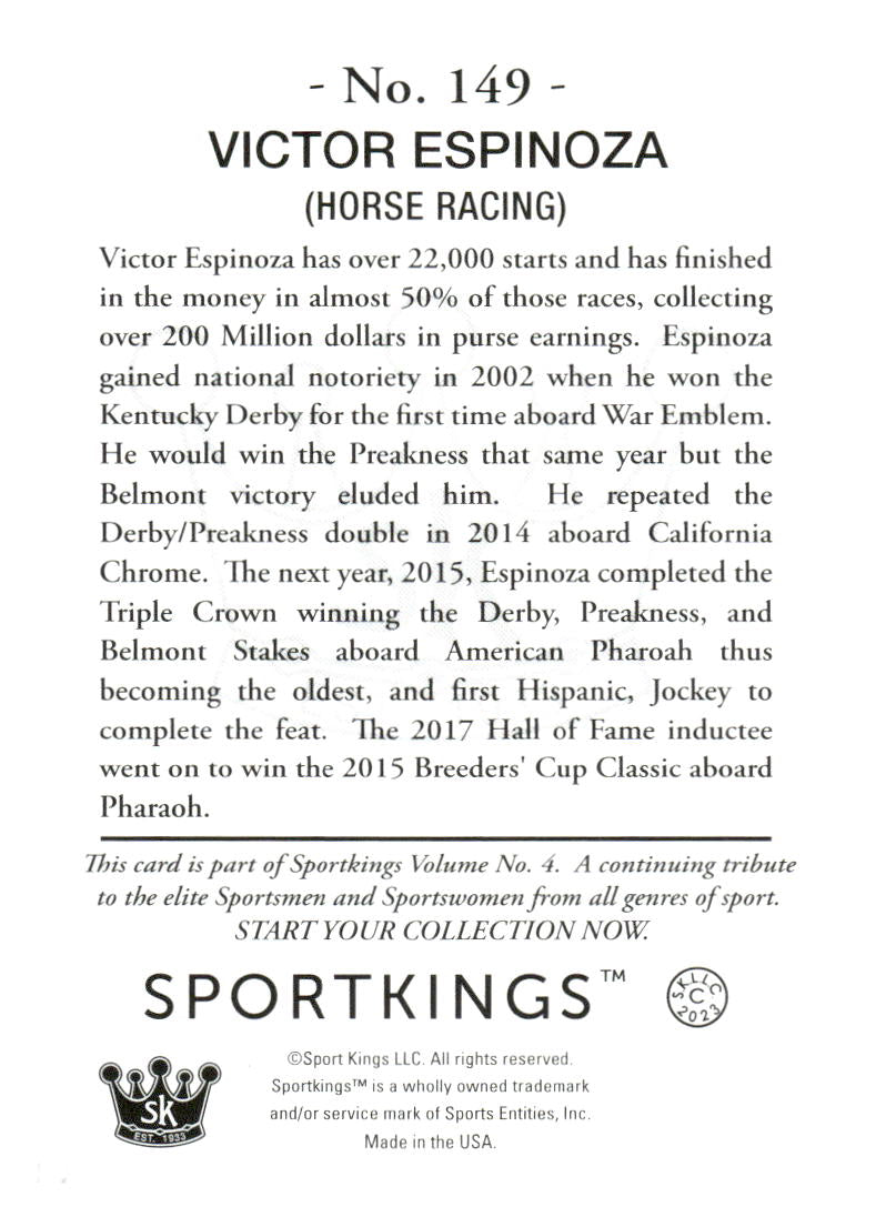 2023 Sportkings Volume 4 #149 Victor Espinoza Lourdes University Athletics