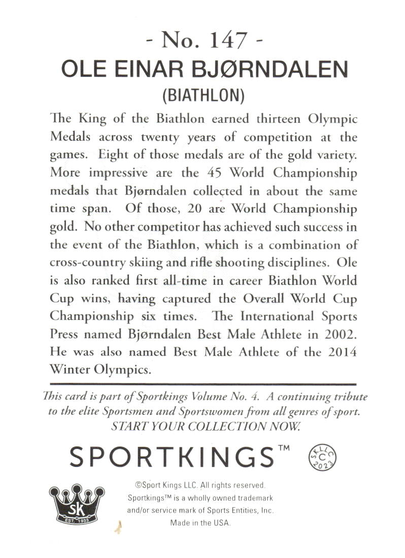 2023 Sportkings Volume 4 #147 Ole Einar Bjorndalen