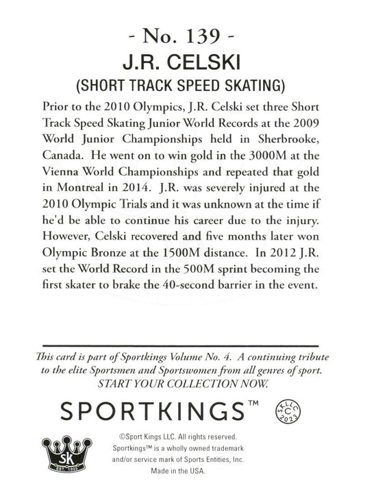2023 Sportkings Volume 4 #139 J.R. Celski