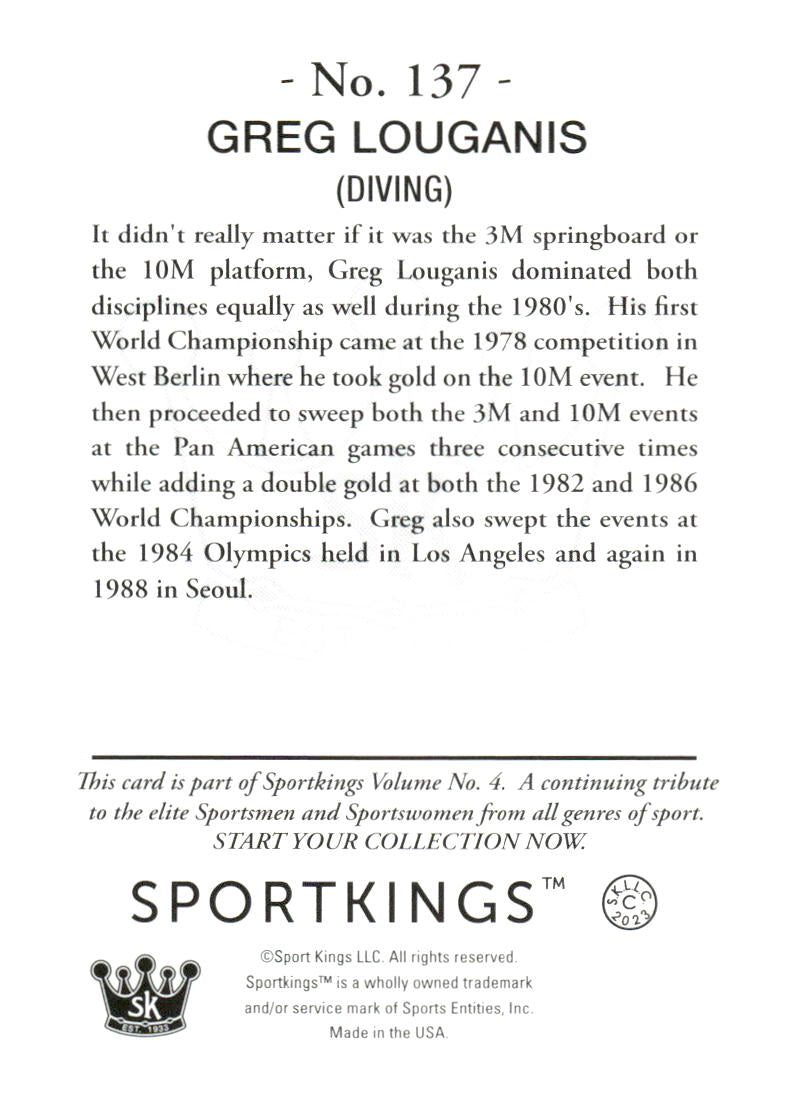 2023 Sportkings Volume 4 #137 Greg Louganis