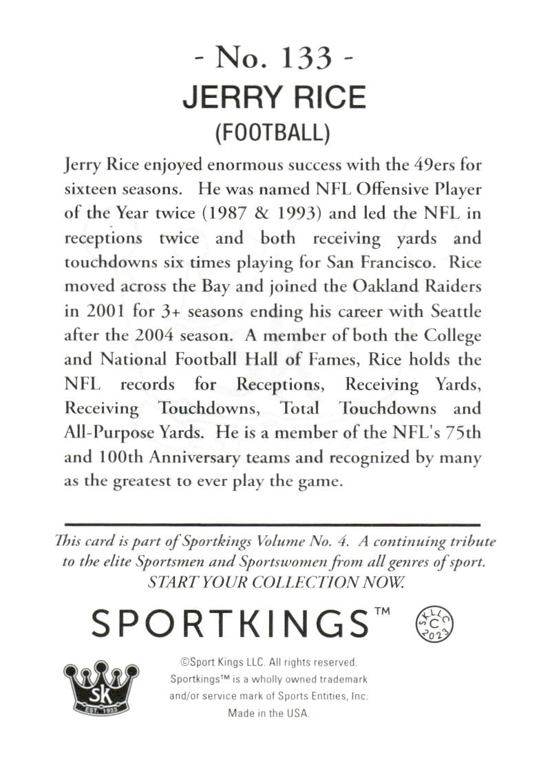 2023 Sportkings Volume 4 #133 Jerry Rice