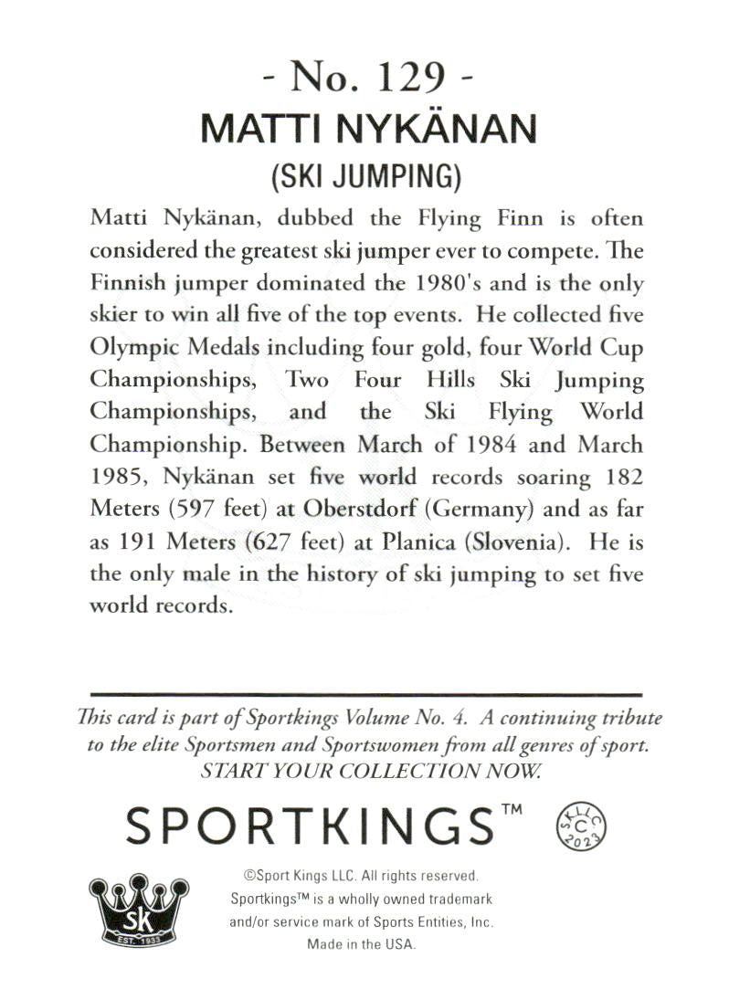 2023 Sportkings Volume 4 #129 Matti Nykänen