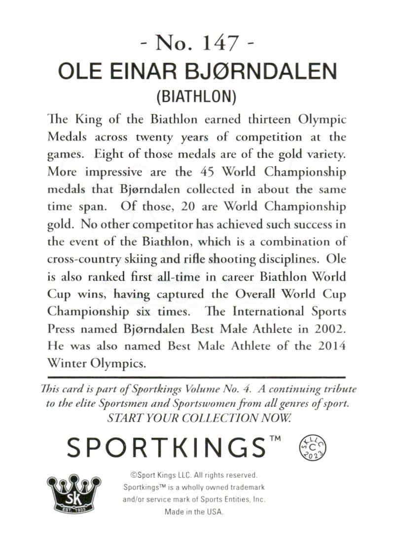 2023 Sportkings Volume 4 #147 Ole Einar Bjorndalen Silver