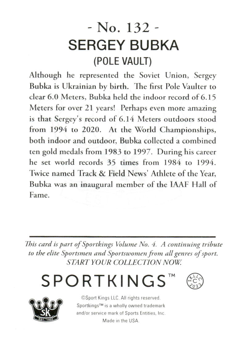 2023 Sportkings Volume 4 #132 Sergey Bubka Silver