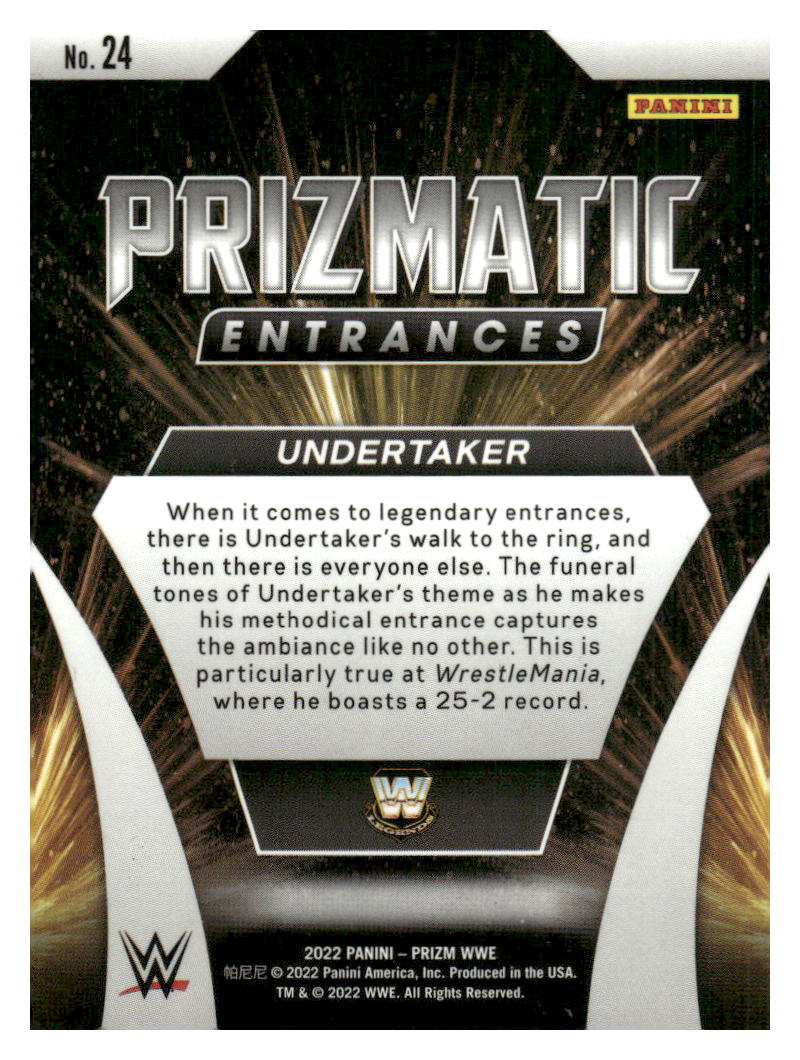 2022 Panini Prizm WWE #24 Undertaker Prizmatic Entrances