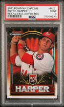 将图片加载到图库查看器,2011 Bowman Chrome #BCE1b Bryce Harper Bryce Harper Retail Exclusive Gold PSA 9
