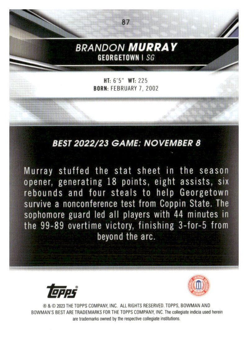 2022-23 Bowman University Best #87 Brandon Murray