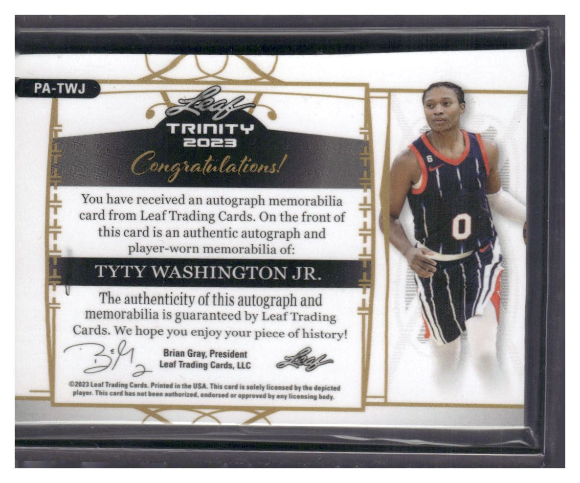 2023 Leaf Trinity #PA-TWJ TyTy Washington Jr. Patch Autographs Gold