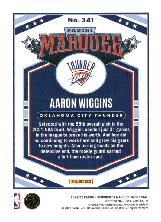 2021-22 Panini Chronicles #341 Aaron Wiggins