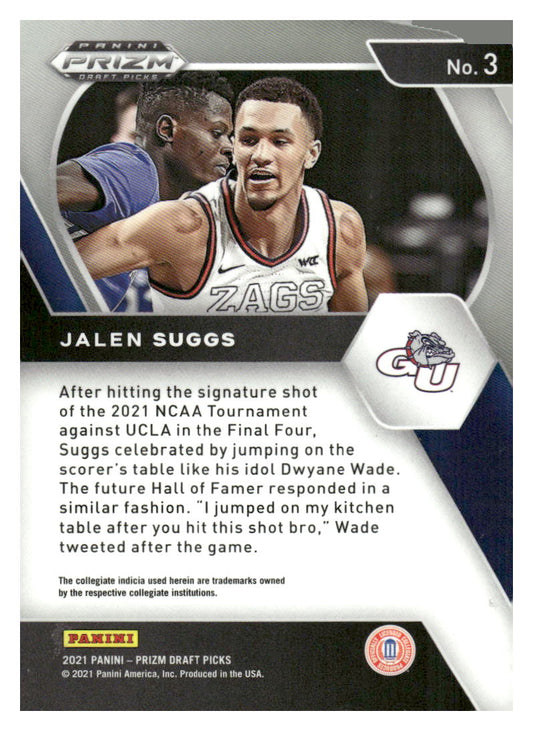 2021 Panini Prizm Draft Picks #3 Jalen Suggs