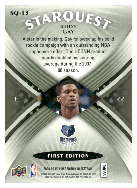 2008-09 Upper Deck First Edition #SQ-13 Rudy Gay StarQuest Green