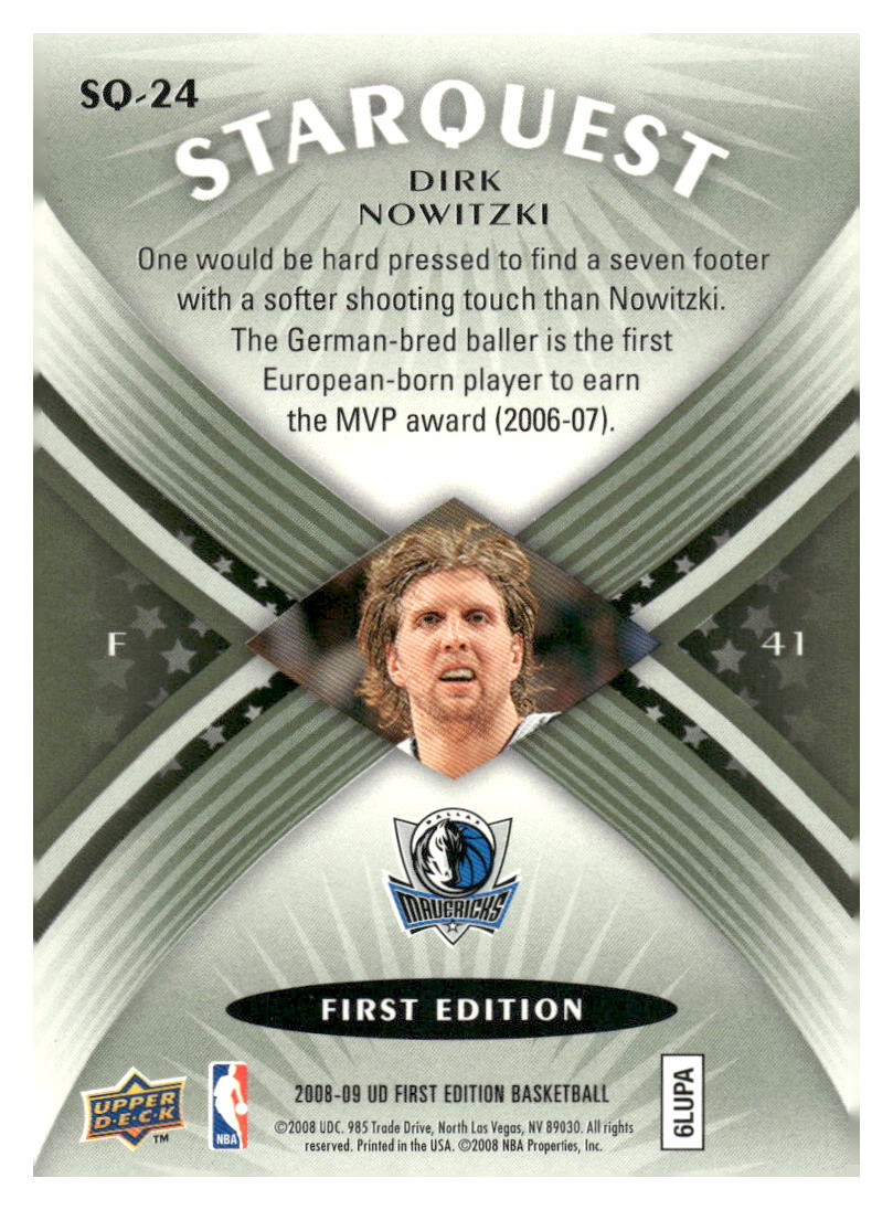 2008-09 Upper Deck First Edition #SQ-24 Dirk Nowitzki StarQuest Green