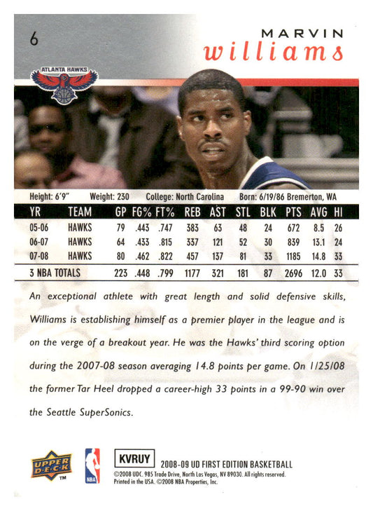 2008-09 Upper Deck First Edition #6 Marvin Williams
