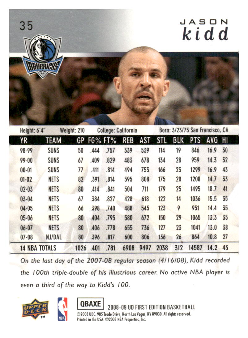 2008-09 Upper Deck First Edition #35 Jason Kidd