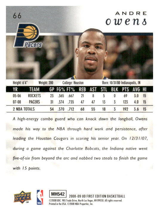2008-09 Upper Deck First Edition #66 Andre Owens