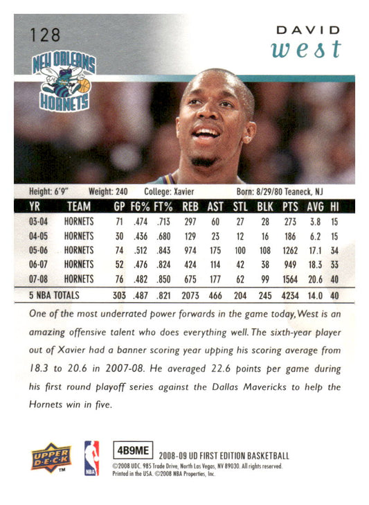 2008-09 Upper Deck First Edition #128 David West