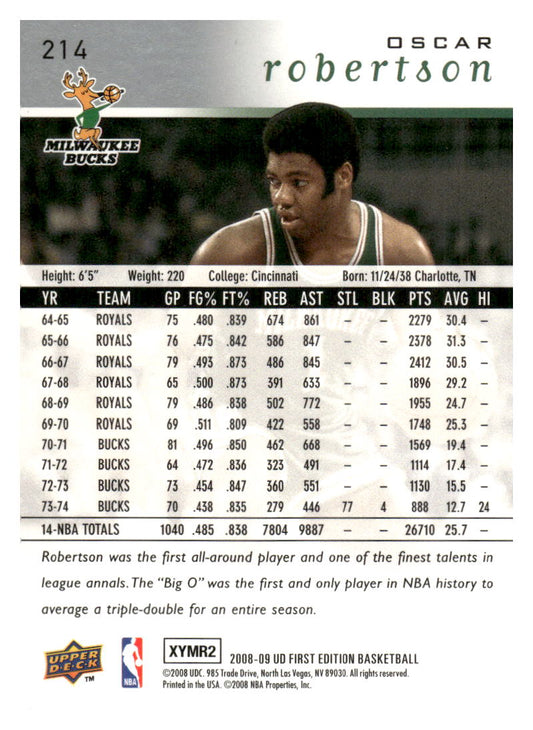 2008-09 Upper Deck First Edition #214 Oscar Robertson