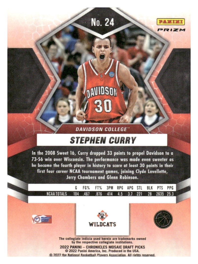 2022 Panini Chronicles Active Picks #24 Stephen Curry Mosaic Pink