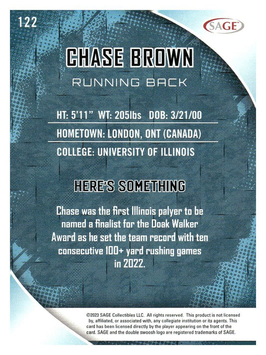 2023 SAGE HIT #122 Chase Brown Silver