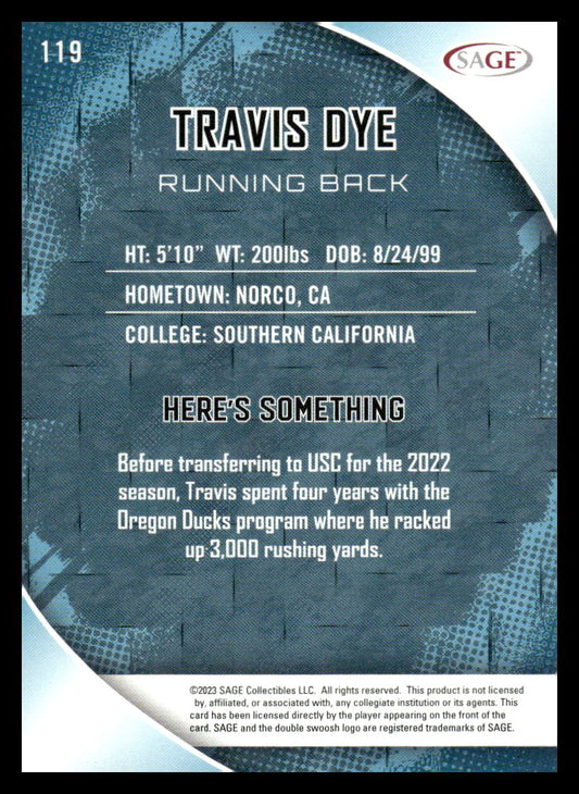 2023 SAGE HIT #119 Travis Dye