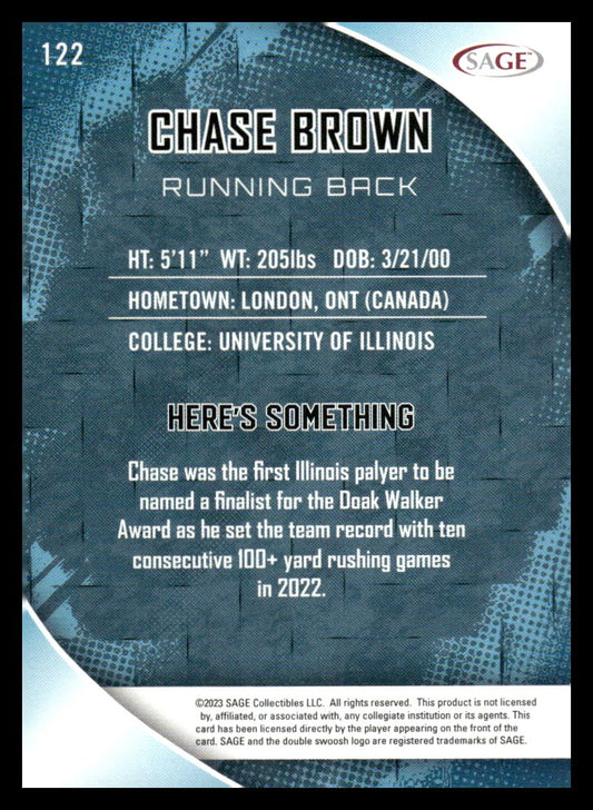2023 SAGE HIT #122 Chase Brown