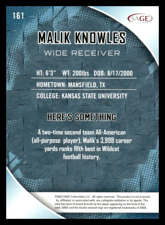 2023 SAGE HIT #161 Malik Knowles