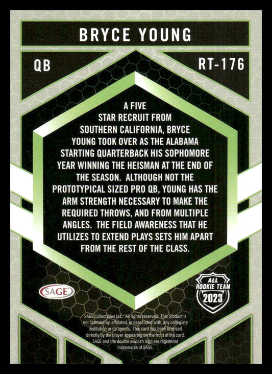 2023 SAGE HIT #RT-176 Bryce Young Silver
