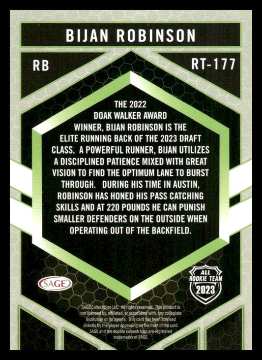 2023 SAGE HIT #RT-177 Bijan Robinson