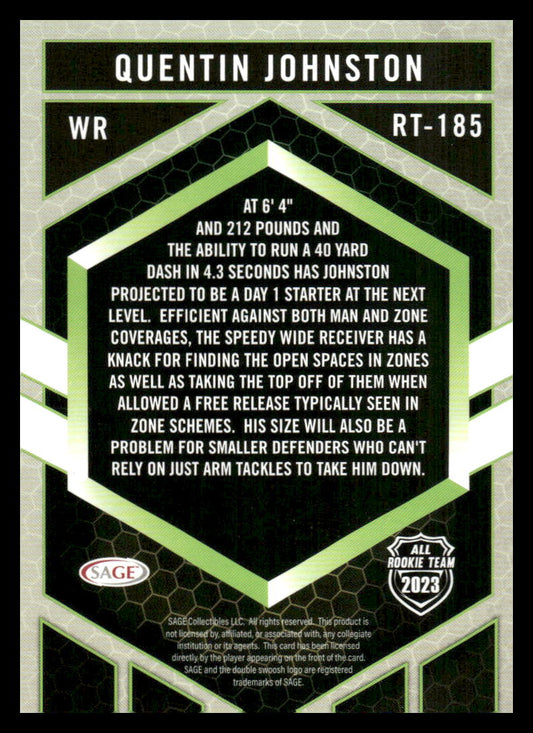 2023 SAGE HIT #RT-185 Quentin Johnston