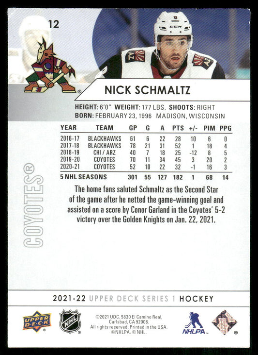 2021-22 Upper Deck #12 Nick Schmaltz
