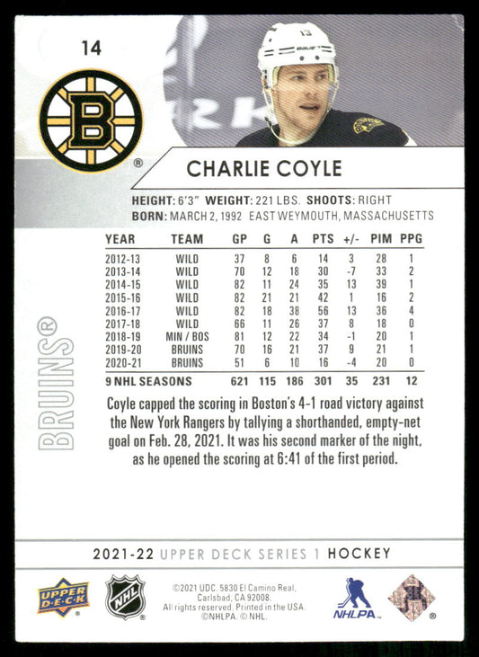 2021-22 Upper Deck #14 Charlie Coyle