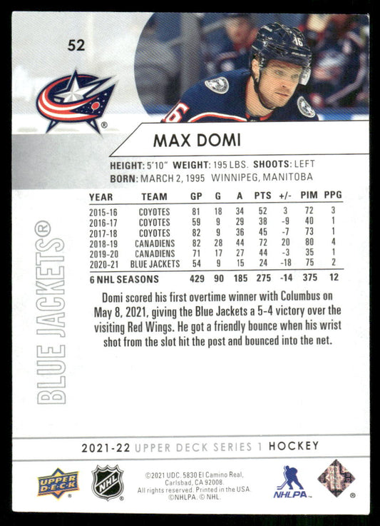 2021-22 Upper Deck #52 Max Domi