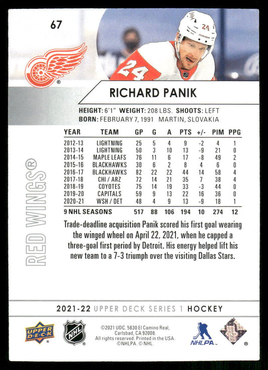 2021-22 Upper Deck #67 Richard Panik