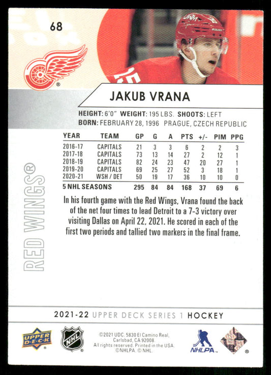 2021-22 Upper Deck #68 Jakub Vrana