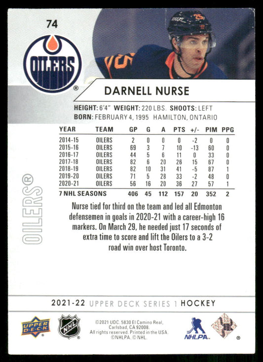 2021-22 Upper Deck #74 Darnell Nurse