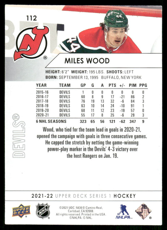 2021-22 Upper Deck #112 Miles Wood