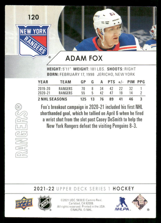 2021-22 Upper Deck #120 Adam Fox