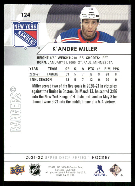 2021-22 Upper Deck #124 K'Andre Miller
