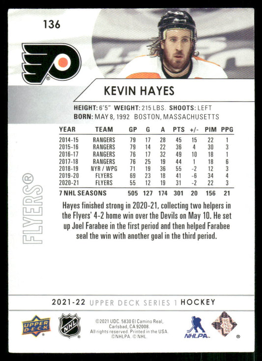 2021-22 Upper Deck #136 Kevin Hayes