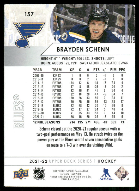 2021-22 Upper Deck #157 Brayden Schenn