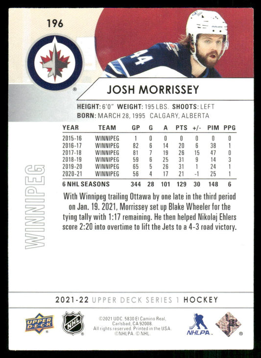 2021-22 Upper Deck #196 Josh Morrissey