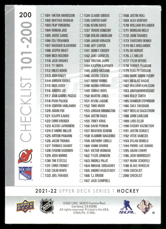 2021-22 Upper Deck #200 Jack Hughes / Alexis Lafreniere
