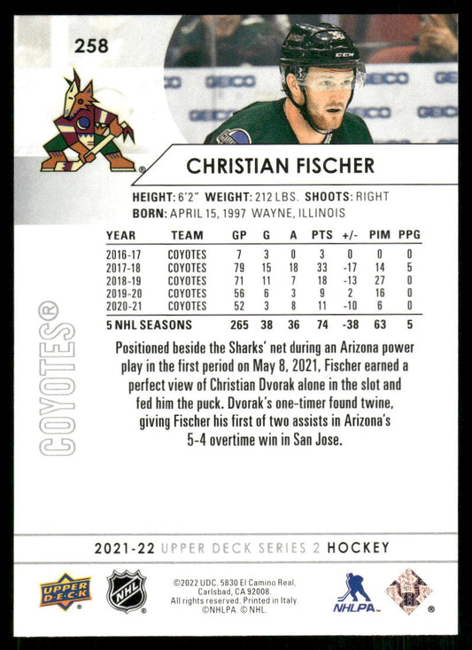 2021-22 Upper Deck #258 Christian Fischer