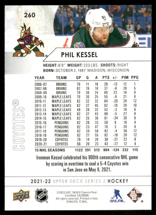 2021-22 Upper Deck #260 Phil Kessel