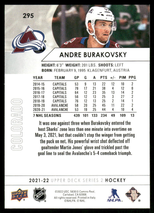 2021-22 Upper Deck #295 Andre Burakovsky