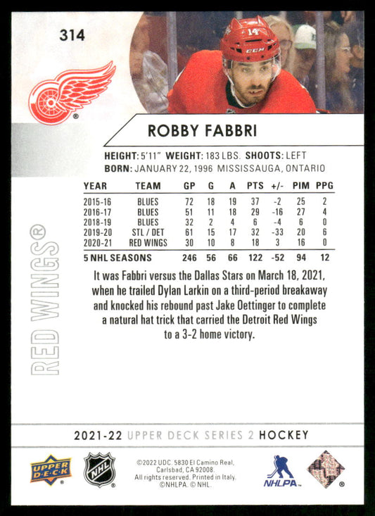 2021-22 Upper Deck #314 Robby Fabbri